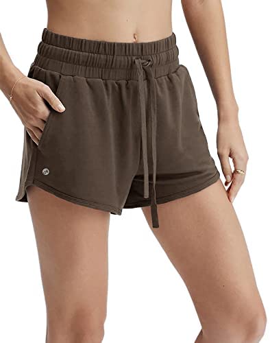 Women's Casual Elastic Waist Drawstring Shorts Workout Running Athletic Biker Shorts with Pockets