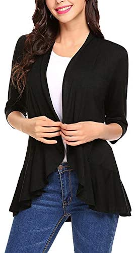 Women's Open Front 3/4 Sleeve Cardigans