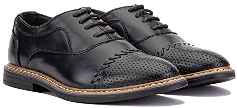 X RAY Footwear Blakely Boy’s Fashion Handcrafted Classic Formal Leather Lace-Up Shoe-Oxford, Cap Toe, Thermoplastic Rubber Outsole