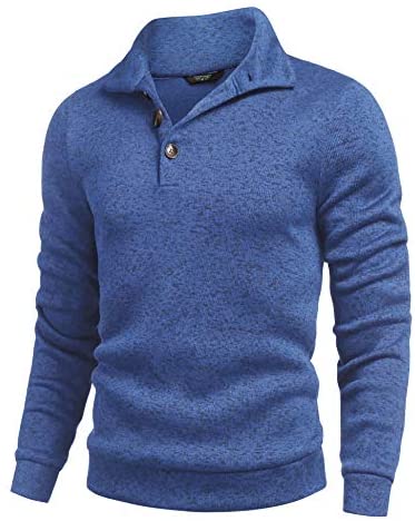 Men Casual Knit Pullover Sweatshirt Slim Fit Thermal Fashion Sweater