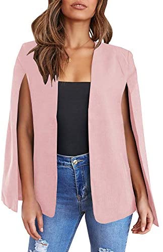 GAMISOTE Womens Cape Blazer Split Sleeve Open Front Casual Jacket Coat Workwear