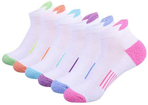 Womens Ankle Athletic Low Cut Tab Socks Cushioned Running Sports 6 Pack