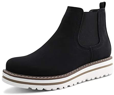 Womens Chelsea Elastic Ankle Boots Waterproof Flat Boots
