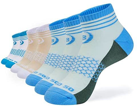 Womens Ankle Socks 7 Pairs Running Athletic Cushioned Sole Heel Shield Socks With Tab