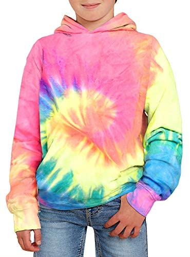 GAMISOTE Unisex Kids Tie Dye Sweatshirt Boys Girls Hooded Kangaroo Pocket Pullover Hoodies