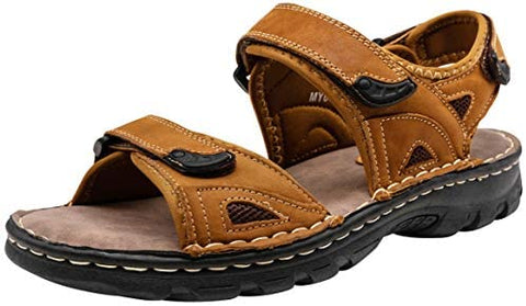 Men's Sandals Summer Casual Genuine Leather Beach Sandals for Men Outdoor and Indoor Comfort Open Toe Fisherman Sandals