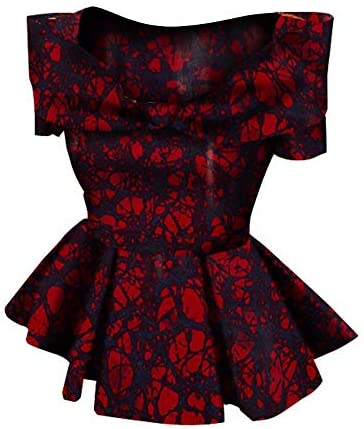 Off Shoulder Women's Dashiki African Print Tops Shirt Ruffles Sexy Party Clothes