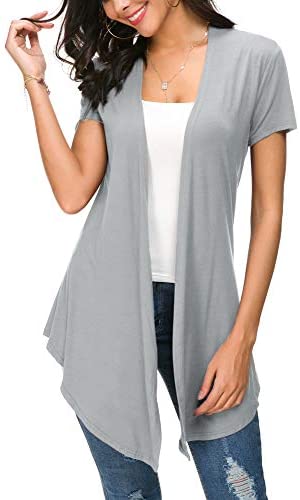 Womens Open Front Short Sleeve Cardigans for Women Lightweight Summer Drape Cardigan Vest