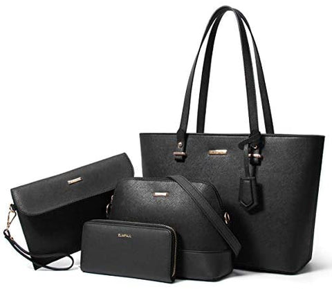 Women Fashion Handbags Wallet Tote Bag Shoulder Bag Top Handle Satchel Purse Set 4pcs