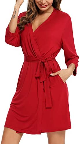 Robe for Women Kimono Robes Soft Bamboo Sleepwear Short Knit Bathrobe Ladies Loungewear S-XXL