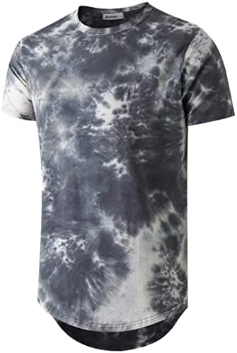 KLIEGOU Men's Hip hop Tie Dye Short Sleeve T-Shirt
