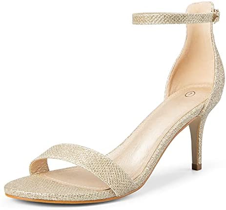 mysoft Women's Stilettos Pump Heel Sandals Ankle Strap Open Toe