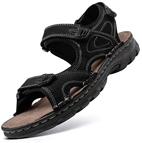 Men's Sandals Summer Casual Genuine Leather Beach Sandals for Men Outdoor and Indoor Comfort Open Toe Fisherman Sandals