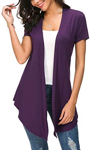 Womens Open Front Short Sleeve Cardigans for Women Lightweight Summer Drape Cardigan Vest