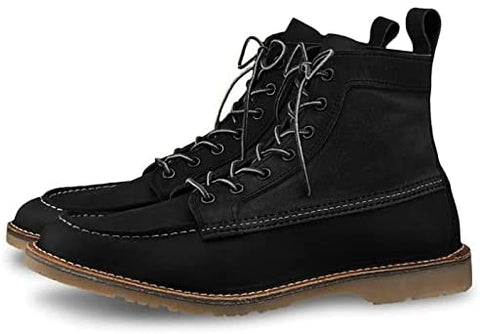 Mens Lace Up Ankle Boots Water Proof Platform Round Toe Booties Casual Non Slip Walking Shoes