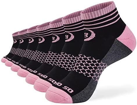 Womens Ankle Socks 7 Pairs Running Athletic Cushioned Sole Heel Shield Socks With Tab