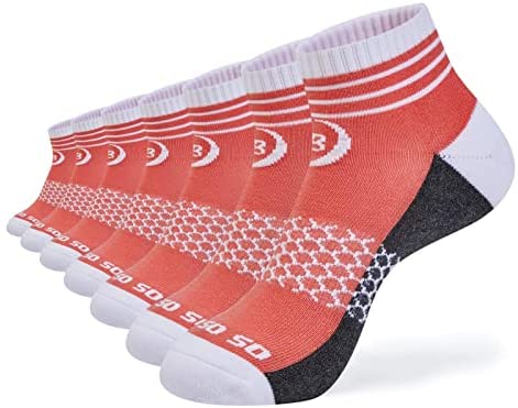 Womens Ankle Socks 7 Pairs Running Athletic Cushioned Sole Heel Shield Socks With Tab