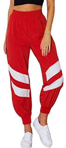 Women's Fashion Color Block Sweatpants Classic Elastic Waistband Jogger Pants