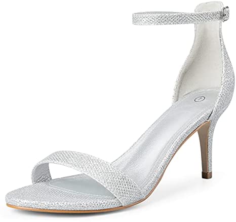 mysoft Women's Stilettos Pump Heel Sandals Ankle Strap Open Toe