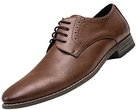 Men's Oxford Plain Toe Dress Shoes Classic Formal Derby Shoes