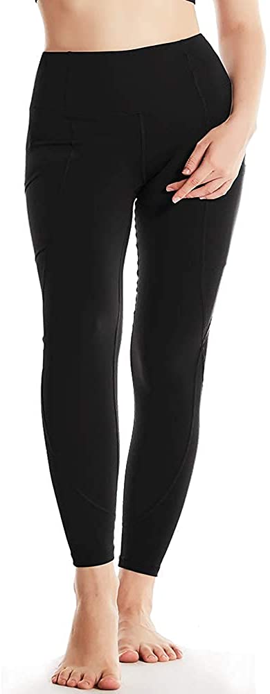 Women's Yoga Pants Leggings Elastic High Waist Plus Size Pants with 2 Pockets