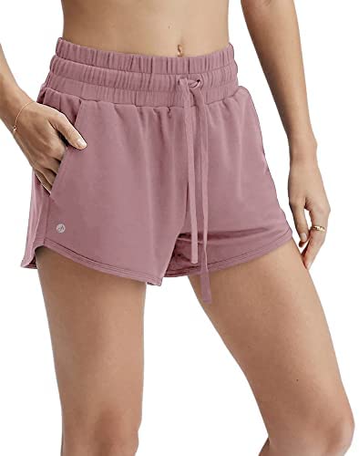 Women's Casual Elastic Waist Drawstring Shorts Workout Running Athletic Biker Shorts with Pockets