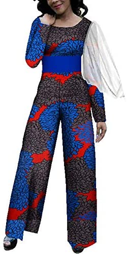XIAOHUAGUA African Women Jumpsuits Casual Outfits Loose Romper Jumpsuit with Yarn Long Sleeves