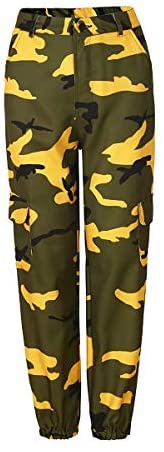 Women's Stylish Camouflage Cargo Pants Classic High Waist Denim Cargo Jogger