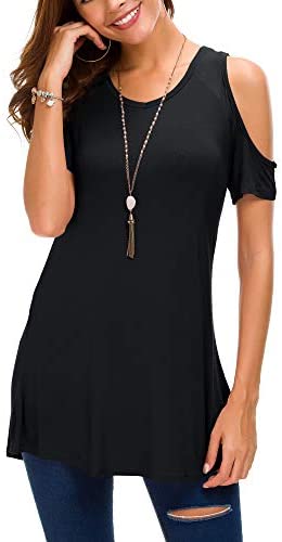 Womens Off Shoulder Short Sleeve Casual T-Shirt Dress