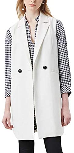 Womens Open Front Long Vests Sleeveless Draped Cardigan Layering Vest with Pockets