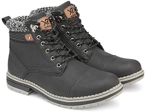 X RAY Footwear Men's Ruslan Fashion Classic Combat Faux Leather Winter Boots, Cap toe, Rubber Outsole