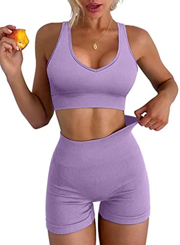 Women's Yoga 2 Piece Seamless Workout Outfits