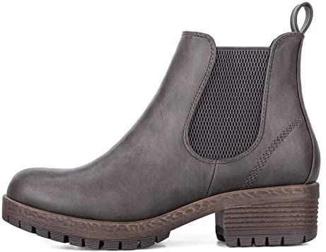 mysoft Women's Fashion Chelsea Boots Chunky Heel Ankle Booties