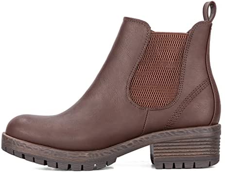 mysoft Women's Fashion Chelsea Boots Chunky Heel Ankle Booties
