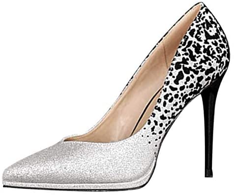 Fashion Two-Toned Slip On Platform Pumps Close Pointed Toe Slide Formal Dress Women Shoes Size 4-15 US