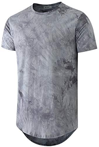 KLIEGOU Men's Hip hop Tie Dye Short Sleeve T-Shirt