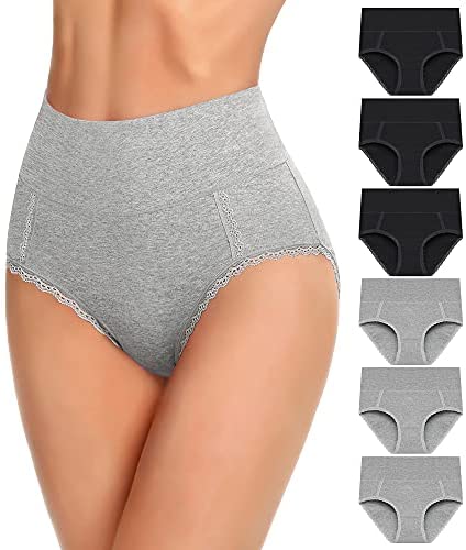 Womens Cotton Underwear High Waist Postpartum Care Panties Soft Breathable No Muffin Briefs Ladies(Multipack) for S-4XL