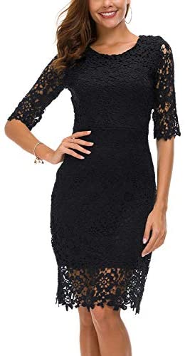 Urban CoCo Women's Lace Sheath Dress Slim Fit Midi Dress