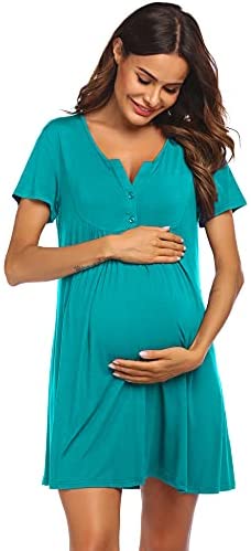 Labor and Delivery Gown, Nursing Nightgown, Maternity Nightgowns for Hospital Short