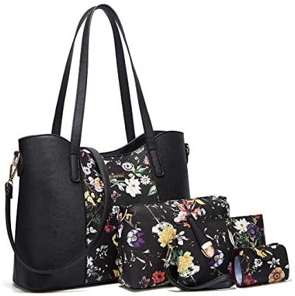 Women Fashion Handbags Wallet Tote Bag Shoulder Bag Top Handle Satchel Purse Set 4pcs
