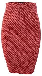 Women‘s Elastic Waist Stretch Basic Bodycon Midi Knee Length Pencil Skirt for Office and Home