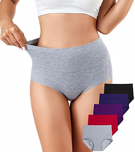 Womens Underwear High Waist Cotton Underwear Soft Underwear Super Stretchy Briefs Full Coverage Panties Women