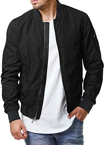 Mens Quilted Bomber Jackets Rib Diamond Lightweight Varsity Jackets Winter Chunky Flight Padded Coat Outwear