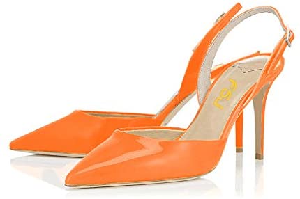 FSJ Women Pointed Toe Pumps Slingback Stilettos Heels Sandals Ankle Strap Shoes Size 4-15 US