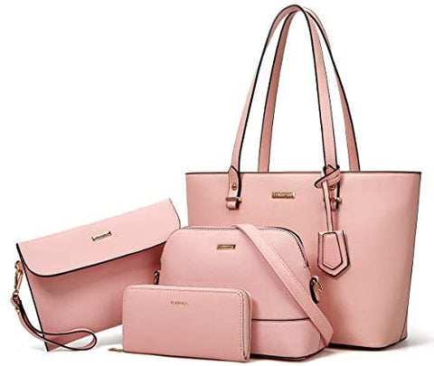 Women Fashion Handbags Wallet Tote Bag Shoulder Bag Top Handle Satchel Purse Set 4pcs