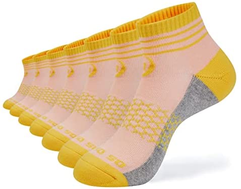 Womens Ankle Socks 7 Pairs Running Athletic Cushioned Sole Heel Shield Socks With Tab