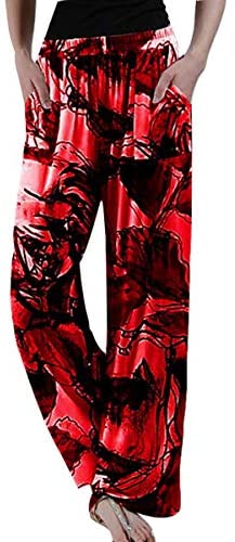 Women's Fashion Tie Dye Yoga Pants Casual Elastic Waist Wide Leg Palazzo Pants