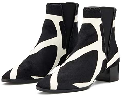 Women Boots Comfy Cutout Medium Chunky Heels Round Toe Pull On Classic Office Shoes Size 4-15 M US