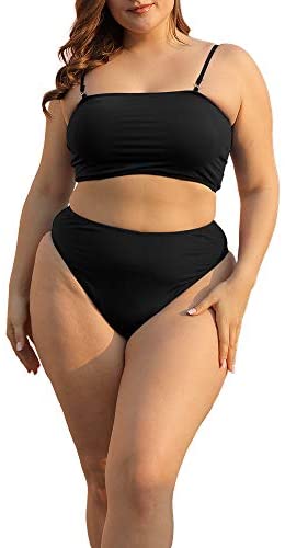 Two Piece Women Plus Size Swimsuit Spaghetti Straps Modest Bikini Swimsuits