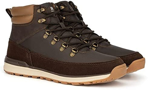 X RAY Reserved Footwear New York Men's Neutrino Work Boot, Fashion Casual Faux Leather High Top Sneakers, Hook and Eye Lace-Up, Round Toe, Thermoplastic Rubber Outsole